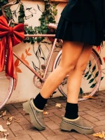 Zafira zöld női papucs textil anyagból