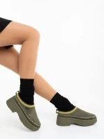 Zafira zöld női papucs textil anyagból