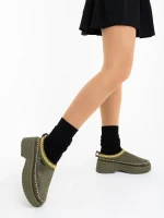 Zafira zöld női papucs textil anyagból