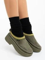 Zafira zöld női papucs textil anyagból