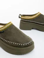 Zafira zöld női papucs textil anyagból