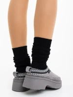 Zafira szürke női papucs textil anyagból