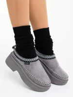 Zafira szürke női papucs textil anyagból