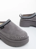 Zafira szürke női papucs textil anyagból