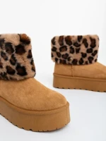 Zalinda tevebarna női csizma textil anyagból