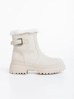 Christena bézs, női csizma textil anyagból