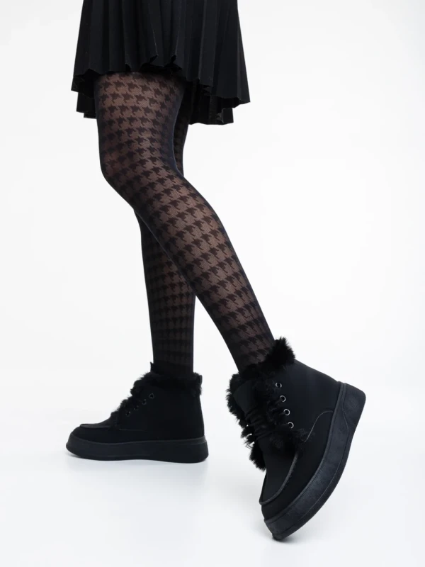 Kizzie fekete, női bakancs ökológiai bőrből