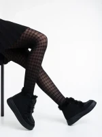 Kizzie fekete, női bakancs ökológiai bőrből