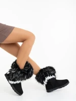 Vestigia fekete női csizma textil anyagból