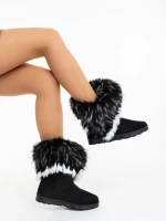 Vestigia fekete női csizma textil anyagból