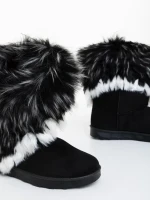 Vestigia fekete női csizma textil anyagból