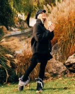 Vestigia szürke női csizma textil anyagból