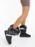 Vestigia szürke női csizma textil anyagból