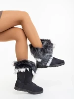 Vestigia szürke női csizma textil anyagból