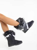 Vestigia szürke női csizma textil anyagból