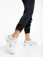 Dunya bézs női sportcipő textil anyagból