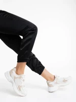 Dunya bézs női sportcipő textil anyagból