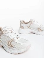 Dunya bézs női sportcipő textil anyagból