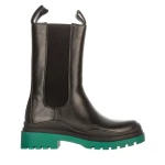 Hima fekete és zöld női csizma