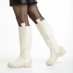 Briona bézs női csizma, műbőrből készült