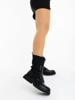 Maraja fekete női bakancs ökológiai bőrből és textil anyagból