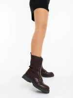 Maraja barna női bakancs ökológiai bőrből és textil anyagból