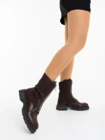 Maraja barna női bakancs ökológiai bőrből és textil anyagból