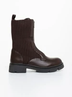 Maraja barna női bakancs ökológiai bőrből és textil anyagból