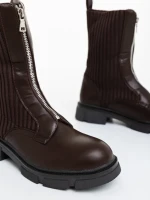 Maraja barna női bakancs ökológiai bőrből és textil anyagból