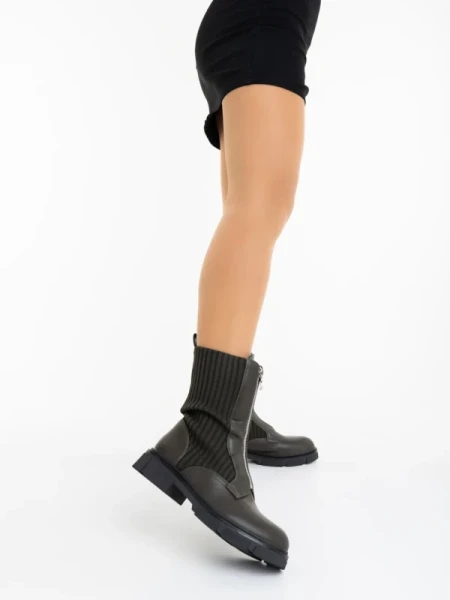 Maraja zöld női bakancs ökológiai bőrből és textil anyagból