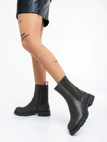 Cathryn zöld, női csizma, ökológiai bőrből