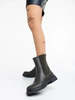 Cathryn zöld, női csizma, ökológiai bőrből