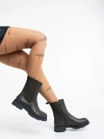 Cathryn zöld, női csizma, ökológiai bőrből