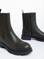 Cathryn zöld, női csizma, ökológiai bőrből