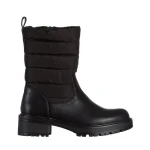 Micaela fekete női csizma, műbőrből és texttil anyagból készült