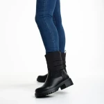 Micaela fekete női csizma, műbőrből és texttil anyagból készült