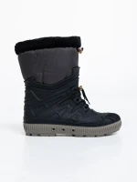 Női fekete és bézs csizma szintetikus és textil Marietta anyagból