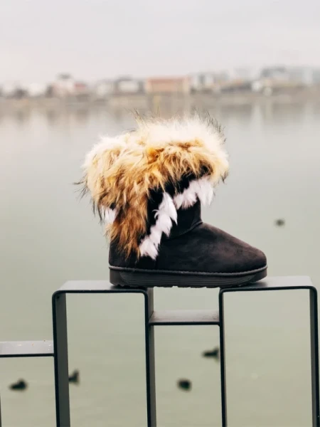 Lasena szürke női csizma