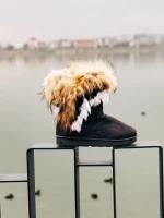 Lasena szürke női csizma