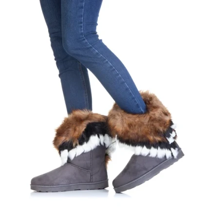 Lasena szürke női csizma