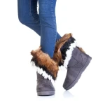 Lasena szürke női csizma