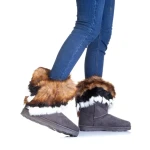 Lasena szürke női csizma