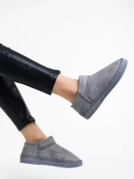 Enna szürke, női csizma, textil anyagból