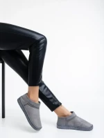 Enna szürke, női csizma, textil anyagból