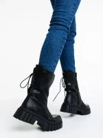 Kanchana fekete, női csizma, ökológiai bőrből