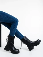 Kanchana fekete, női csizma, ökológiai bőrből