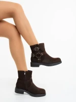 Sherida barna női bakancs textil anyagból