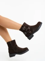 Sherida barna női bakancs textil anyagból