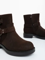 Sherida barna női bakancs textil anyagból