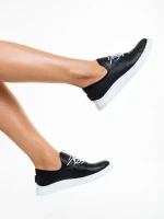 Nilda fekete alkalmi női cipő, valódi bőrből készült